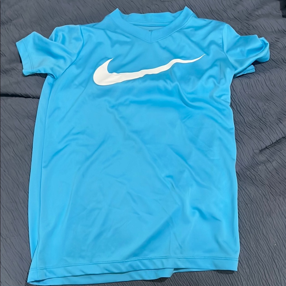 Nike Blue and White Short Sleeve Tee